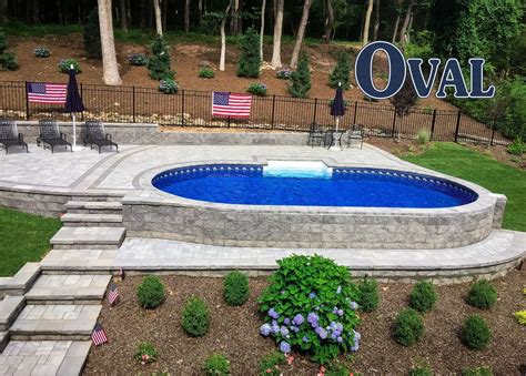 Semi Inground Pools — Brothers 3 Pools | Inground pool landscaping, Oval pool, Pool