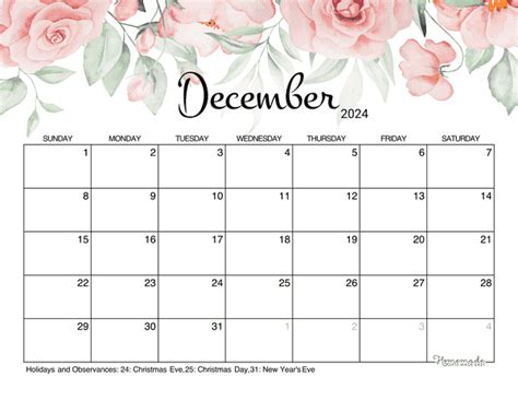 Dec 2024 Blank Calendar Free - Year Calendar 2024