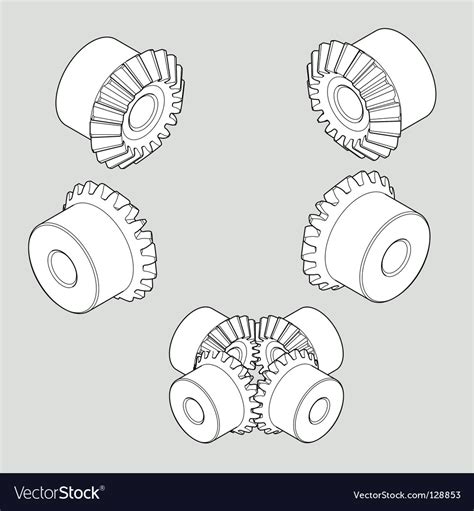 Miter gear 20t Royalty Free Vector Image - VectorStock