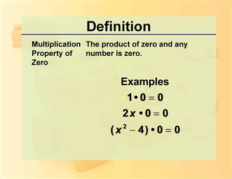 Definition--Math Properties--Multiplication Property of Zero | Media4Math