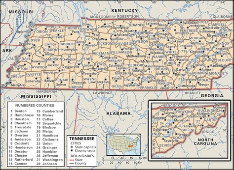 Tennessee Counties And Cities Map - Misti Teodora