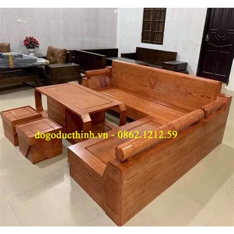 SOFA GỖ SỒI MÀU - GÓC - TỰA TRƠN - 5 MÓN | Shopee Việt Nam