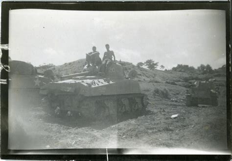 Knocked out Sherman Tanks on Okinawa | The Digital Collections of the National WWII Museum ...