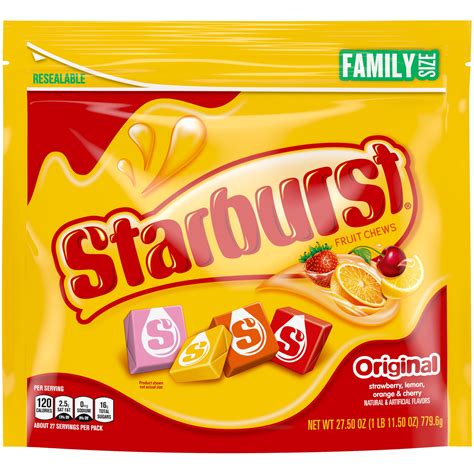 Starburst Original Fruit Chews Gummy Candy Family Size - 27.5 oz Bag ...