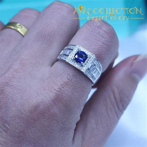 Blue Stone Wedding Band 1ct – Avas Collection