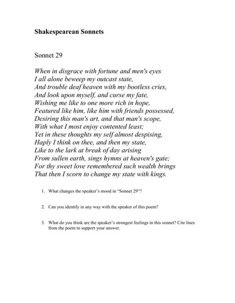 Shakespearean Sonnets