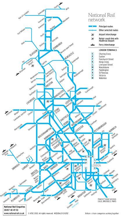 National Rail / ATOC maps | Train map, National rail, National rail map