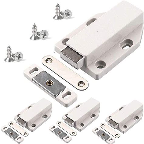 Magnetic Push Latches for Cabinet Jiayi 4 Pack Push to Open Cabinet Latch Magnetic Touch Latch ...