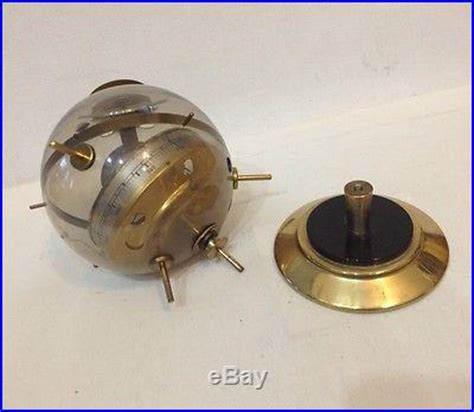 Sputnik Vintage Brass Thermometer Hygrometer Barometer Weather Station Germany | Barometers