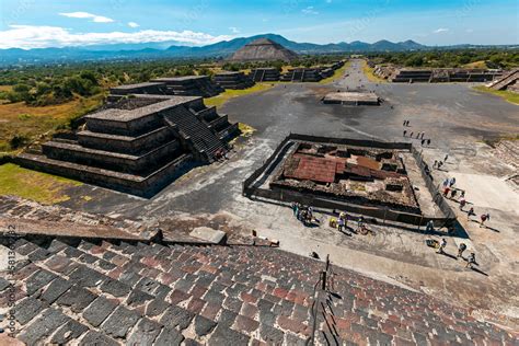 View of the pyramids of Teotihuacan, ancient city in Mexico, located in ...