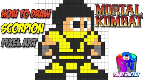 How to Draw Scorpion from Mortal Kombat - 8-Bit Pixel Pals Pixel Art ...