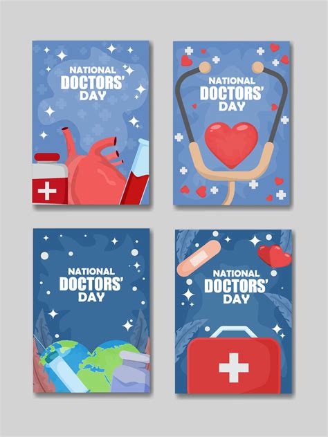 National Doctor's Day Cards Set 9279415 Vector Art at Vecteezy