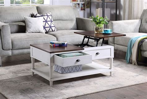 Lift Top Coffee Table Wood Coffee Table Lift Top with Hidden Storage and Side Drawer for Living ...