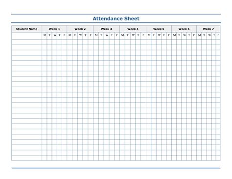 43 Free Printable Attendance Sheet Templates - TemplateLab