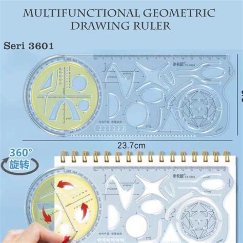 Jual [LOGU] Penggaris busur derajat multifungsi, Multi function geometric ruler | Shopee Indonesia