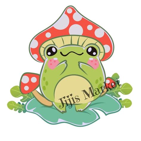 Frog Mushroom SVG PNG Frog With Mushroom Hat Cute Cottagecore - Etsy