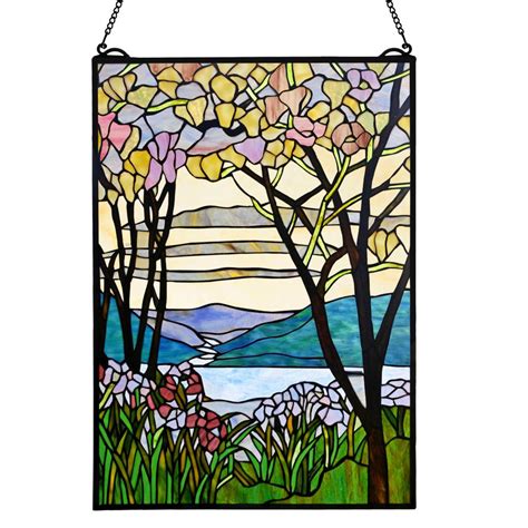 Magnolia 26"H Tiffany Window Panel