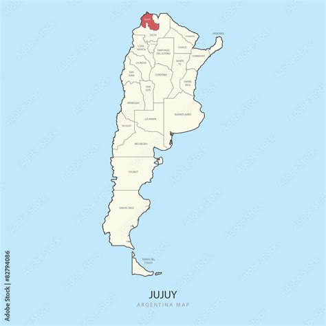 Jujuy Argentina Map Region Province Vector Illustration Stock Vector | Adobe Stock