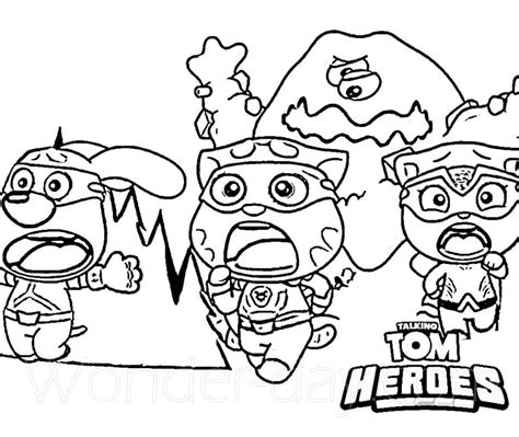 Heroes from Talking Tom Heroes Coloring Page - Free Printable Coloring ...