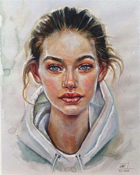 Pin by Gin Rain on Academic portrait(painting) | Watercolor art face, Portrait art, Watercolor ...