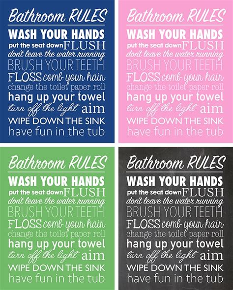 Bathroom Rules Free Printable - How to Nest for Less™