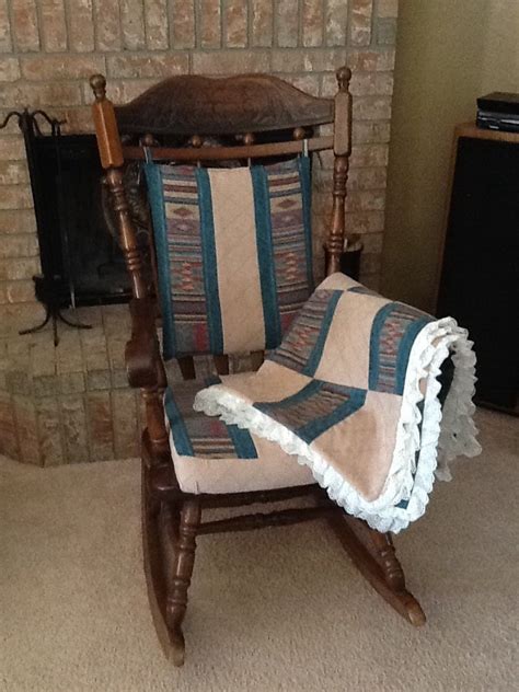 Rocking chair cushions handmade in quilted pattern by OhSuzannaTX