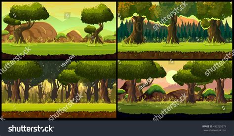 Forest Game Background Vector Set Stock Vector (Royalty Free) 493225279 ...