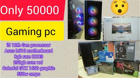 intel core i5 12th gen pc build [full gaming] only 50000rs#gamingpc # ...