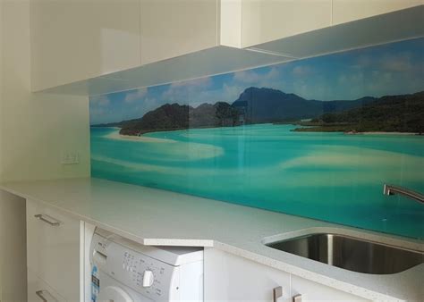 Coloured and Printed Acrylic Splashbacks and Wall Panels for Laundry Areas by Innovative Splashbacks