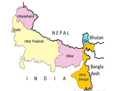 Q. Which of the following state/s share their border with Nepal and Bhutan?Select the correct ...