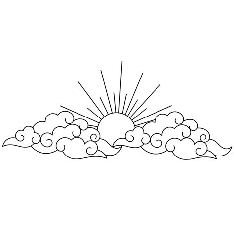 Sun Behind Clouds Art, Sun, Cloudy Weather, Cloudy PNG and Vector with ...