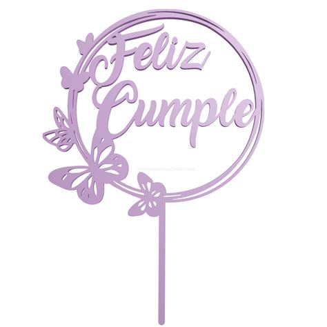 Feliz Cumpleaños Topper Cake STL - Cookie Cutter STL Store - Design ...