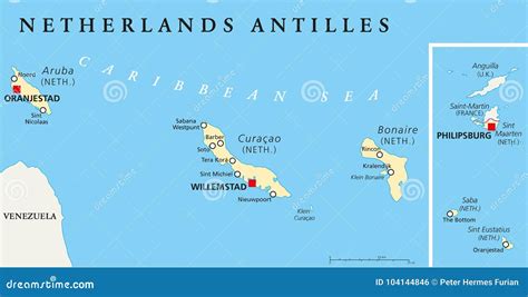 Netherlands Antilles Political Map Stock Vector - Illustration of island, americas: 104144846