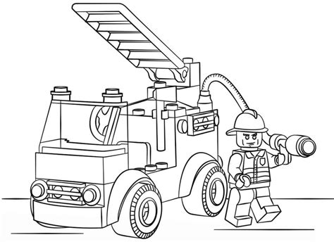 Lego City Fire Station Coloring Page - Free Printable Coloring Pages for Kids