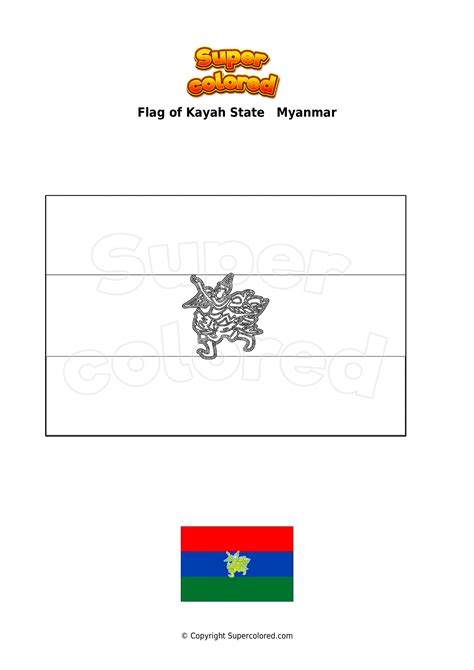 Coloring page Flag of Kayah State Myanmar - Supercolored.com