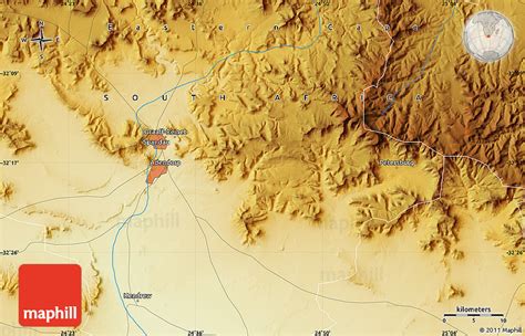 Physical Map of Graaff-Reinet