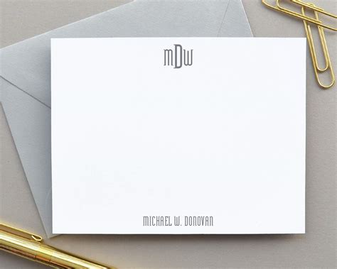 Amazon.com: Monogram Stationary Note Cards, Monogrammed Stationary for Men, Monogrammed Note ...