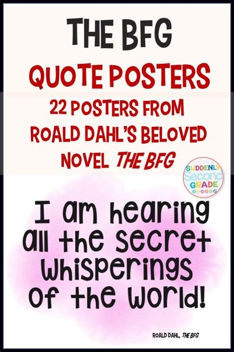 22 posters with quotes from Roald Dahl's lovely children's novel, The BFG! Just print, laminate ...