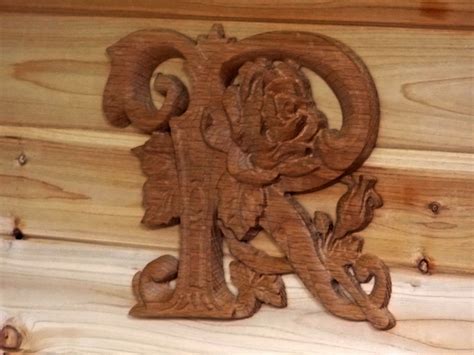Custom Made Wood Carved Monogram Letter R. by TheWoodGrainGallery ...