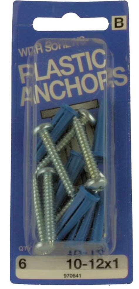 Plastic Anchors with Screws. 10-12x1, 6 Pack H-970641 - D. Lawless Hardware