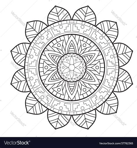 Tribal mandala coloring page Royalty Free Vector Image