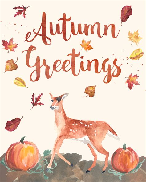 Free Printable Watercolor Wall Art – Autumn Greetings – Live, Love, Simple.