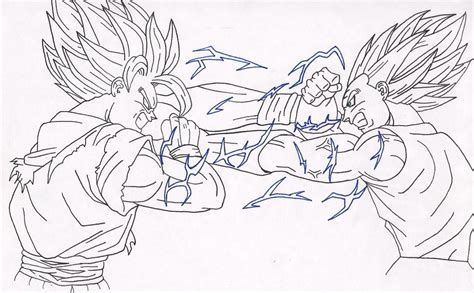 Goku Vs Majin Vegeta Coloring Pages Coloring Pages