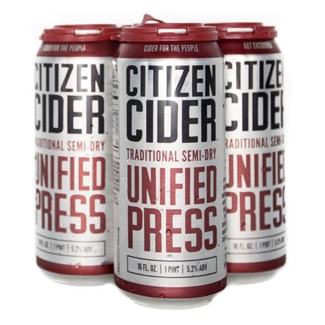 Citizen Unified Press Hard Cider - 4pk/16 fl oz Cans | Hard cider, Cider, Gluten free cider