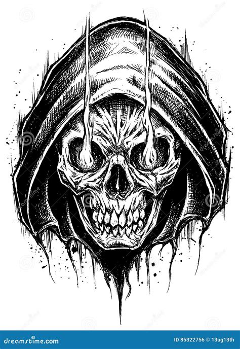 Grim Reaper On Cemetery Vector Illustration | CartoonDealer.com #158368790