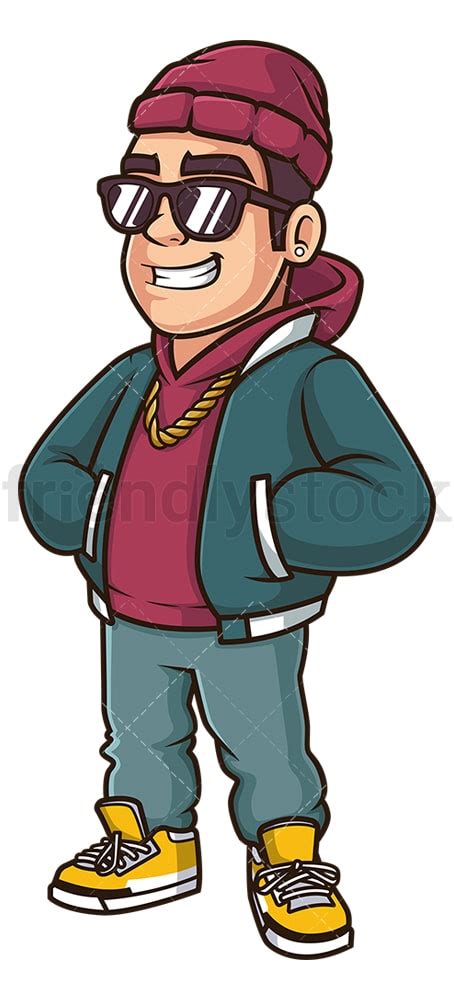 Man Dressed Swag Style Cartoon Clipart Vector - FriendlyStock