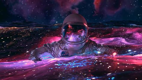 Astronaut In Water Wallpaper