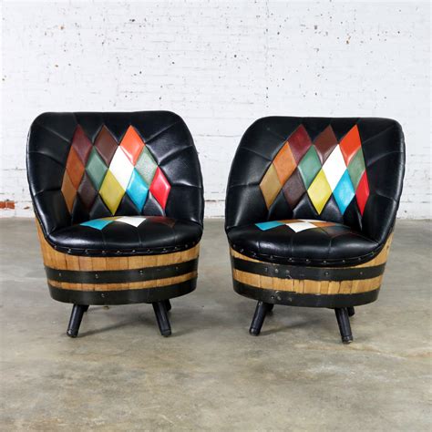 Mid Century Whiskey Barrel Swivel Barrel Chairs by Brothers of Kentucky ...