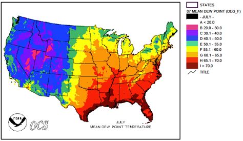 Humidity Map USA | Printable Map Of USA