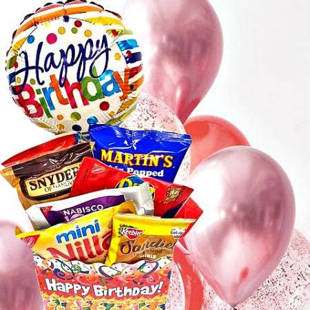 Birthday Gift Basket with Cookies and Snacks for Adults, Teens and Kids